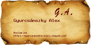 Gyurcsánszky Alex névjegykártya