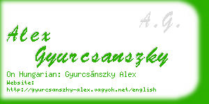 alex gyurcsanszky business card